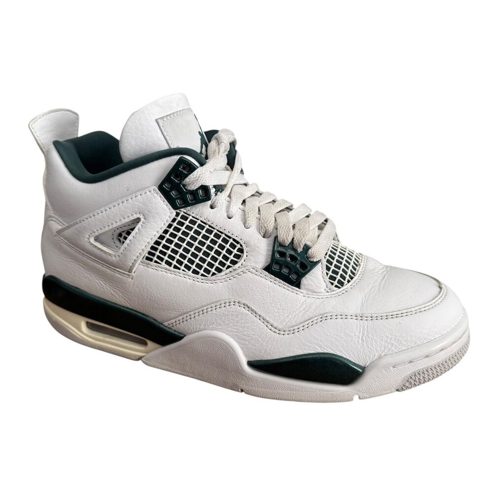 Air‎ Jordan 4 Retro Shoes Mens Size 8 White Oxidized Green FQ8138-103 Sneakers